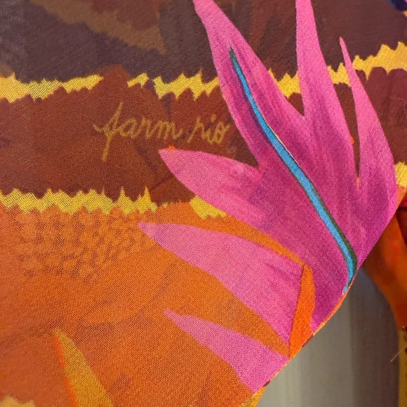 Anthropologie Farm Rio Vintage Wave Long-Sleeve Maxi Dress -XL - Picture 8 of 14